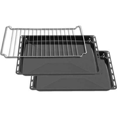 ICQN Backblech & Gitter Set 445 × 375 × 25 mm, Kompatibel mit Bauknecht, Indesit, Whirlpool-Gruppe & Algor, Emaillierte Backbleche & Verchromtes Gitter für Backofen & Herd ICQN Backblech & Gitter Set 445 × 375 × 25 mm, Kompatibel mit Bauknecht, Indesit, Whirlpool-Gruppe & Algor, Emaillierte Backbleche & Verchromtes Gitter für Backofen & Herd