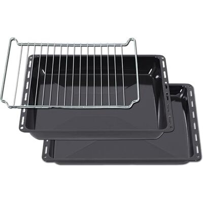 ICQN Backblech & Gitter Set 445 × 375 × 25 & 50 mm, Kompatibel mit Bauknecht, Indesit, Whirlpool-Gruppe & Algor, Emaillierte Backbleche & Verchromtes Gitter für Backofen & Herd ICQN Backblech & Gitter Set 445 × 375 × 25 & 50 mm, Kompatibel mit Bauknecht, Indesit, Whirlpool-Gruppe & Algor, Emaillierte Backbleche & Verchromtes Gitter für Backofen & Herd