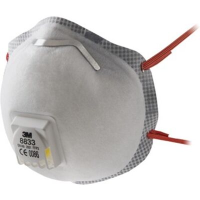 3M 8833B FFP3 RÉSZECSKESZŰRŐ FÉLÁLARC fehér 3M 8833B FFP3 RÉSZECSKESZŰRŐ FÉLÁLARC fehér