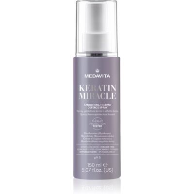 Medavita Keratin Miracle Smoothing Thermo Defence Spray hővédő spray hajsütővassal és hajvasalóval kezelt hajra hajra 150 ml Medavita Keratin Miracle Smoothing Thermo Defence Spray hővédő spray hajsütővassal és hajvasalóval kezelt hajra hajra 150 ml