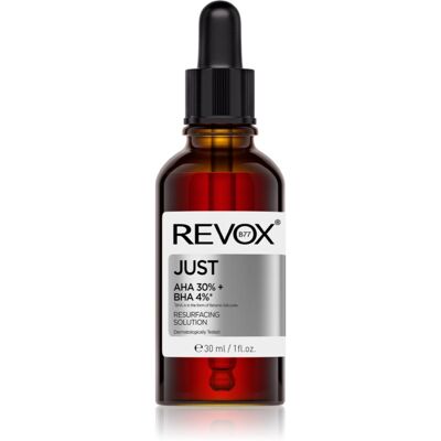 Revox B77 JUST AHA 30% + BHA 4% feszesítő hámlasztó szérum a bőr felszínének megújítására 30 ml Revox B77 JUST AHA 30% + BHA 4% feszesítő hámlasztó szérum a bőr felszínének megújítására 30 ml