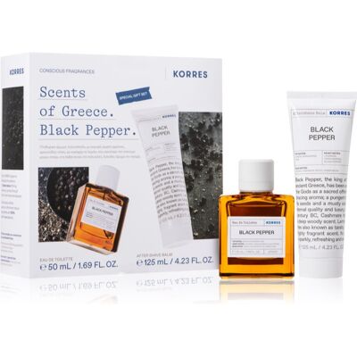 Korres Black Pepper Férfi ajándékcsomag - Eau de Toilette & Aftershave Korres Black Pepper Férfi ajándékcsomag - Eau de Toilette & Aftershave