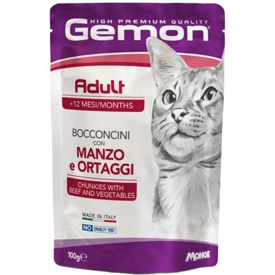 GEMON Macskaeledel - Felnőtt - Marha & Zöldség - 24x100G GEMON Macskaeledel - Felnőtt - Marha & Zöldség - 24x100G