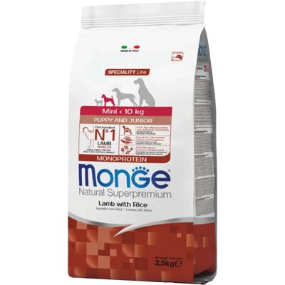 Monge Speciality Line Mini Puppy & Junior Monoprotein Száraz Kutyatáp (Bárány és Rizs) - 2,5 kg Monge Speciality Line Mini Puppy & Junior Monoprotein Száraz Kutyatáp (Bárány és Rizs) - 2,5 kg