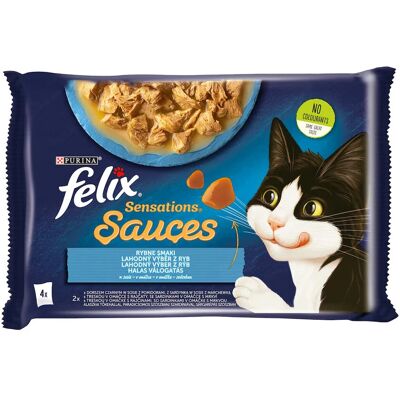 Felix Sensations Sauces Halas Válogatás Nedves Macskaeledel Szószban - 4x85 g Felix Sensations Sauces Halas Válogatás Nedves Macskaeledel Szószban - 4x85 g