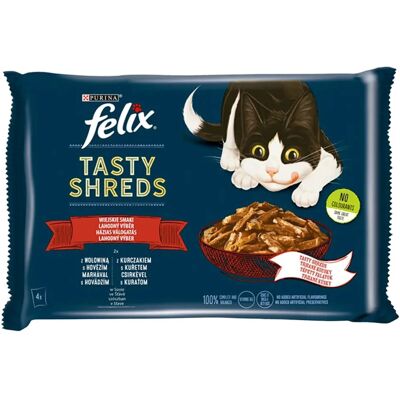 Felix Shreds Házias Válogatás Nedves Macskaeledel Szószban - 4x80 g Felix Shreds Házias Válogatás Nedves Macskaeledel Szószban - 4x80 g