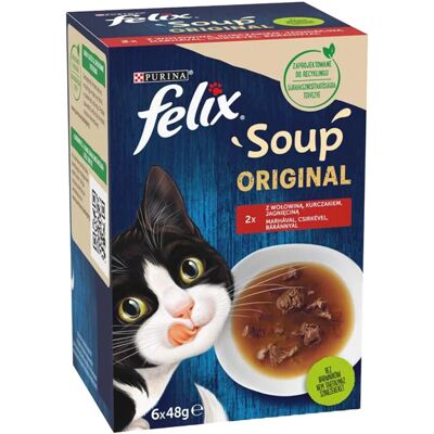 Felix Soup Original Házias Válogatás Nedves Macskaeledel Szószban - 6x48 g Felix Soup Original Házias Válogatás Nedves Macskaeledel Szószban - 6x48 g