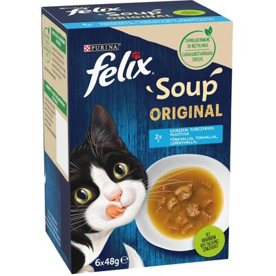 Felix Soup Original Halas Válogatás Nedves Macskaeledel Szószban - 6x48 g Felix Soup Original Halas Válogatás Nedves Macskaeledel Szószban - 6x48 g