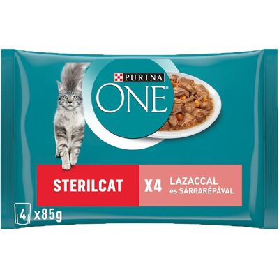 Purina One Sterilcat Nedves Macskaeledel (Lazac és Sárgarépa) - 4x85 g Purina One Sterilcat Nedves Macskaeledel (Lazac és Sárgarépa) - 4x85 g