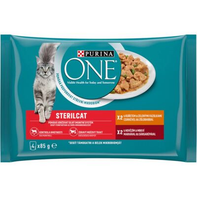 Purina One Sterilcat Nedves Macskaeledel (Csirke és Zöldbab) - 4x85 g Purina One Sterilcat Nedves Macskaeledel (Csirke és Zöldbab) - 4x85 g