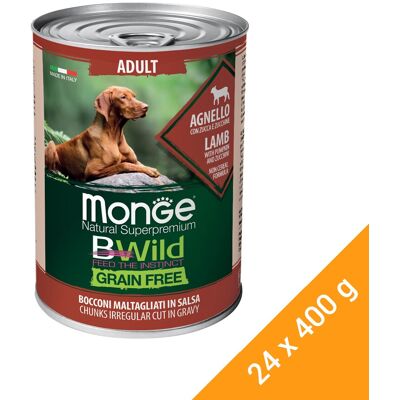 Monge Bwild Gabonmentes nedves kutyaeledel - 400 g - Bárány és Zöldségek Monge Bwild Gabonmentes nedves kutyaeledel - 400 g - Bárány és Zöldségek