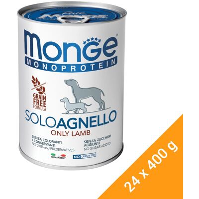Monge Bárány kutyaeledel - Egyszeres fehérjeforrás, Olaszország, Gluténmentes - 400g Monge Bárány kutyaeledel - Egyszeres fehérjeforrás, Olaszország, Gluténmentes - 400g