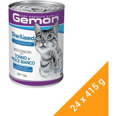 Monge Gemon Bocconcini Tonhal Fehér Hal felnőtt macska - Nedves étel Monge Gemon Bocconcini Tonhal Fehér Hal felnőtt macska - Nedves étel