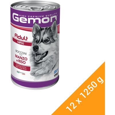 Gemon Maxi Kutyaeledel - Marha & Rizs - Nagytestű - 1250g Gemon Maxi Kutyaeledel - Marha & Rizs - Nagytestű - 1250g