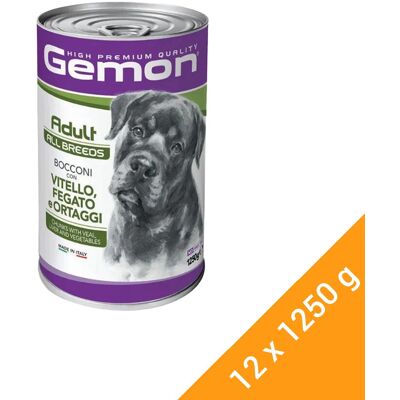 Gemon Adult Konzerv Kutyáknak (Borjú, Máj és Zöldségek) - 12x1250 g Gemon Adult Konzerv Kutyáknak (Borjú, Máj és Zöldségek) - 12x1250 g