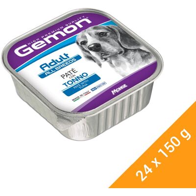 GEMON - Dog Adult All Breeds Vaschetta Multipack 24x150G - Tonno - 24x150G - Dog Food GEMON - Dog Adult All Breeds Vaschetta Multipack 24x150G - Tonno - 24x150G - Dog Food