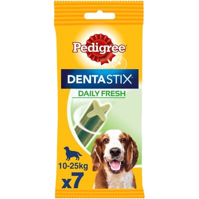 Pedigree Dentastix Daily Fresh Medium Fogápoló Jutalomfalat Kutyáknak (7 db) - 180 g Pedigree Dentastix Daily Fresh Medium Fogápoló Jutalomfalat Kutyáknak (7 db) - 180 g