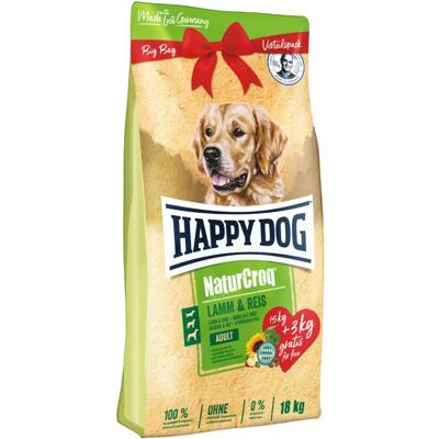 Happy Dog NaturCroq Száraz Kutyatáp (Bárány és Rizs) - 15+3 kg Happy Dog NaturCroq Száraz Kutyatáp (Bárány és Rizs) - 15+3 kg