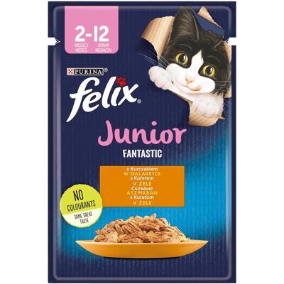 Felix Fantastic Junior Nedves Macskaeledel Aszpikban (Csirke) - 85 g Felix Fantastic Junior Nedves Macskaeledel Aszpikban (Csirke) - 85 g