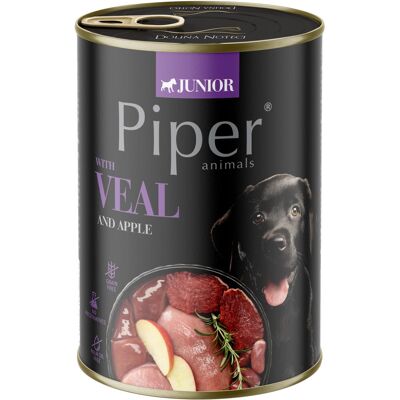 Piper Junior Gabonamentes Konzerv Kutyáknak (Borjú és Alma) - 400 g Piper Junior Gabonamentes Konzerv Kutyáknak (Borjú és Alma) - 400 g