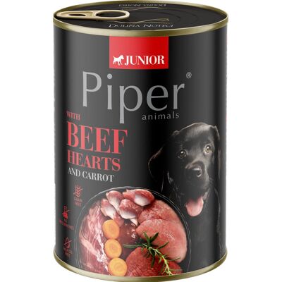 Piper Junior Gabonamentes Konzerv Kutyáknak (Marhaszív és Répa) - 400 g Piper Junior Gabonamentes Konzerv Kutyáknak (Marhaszív és Répa) - 400 g