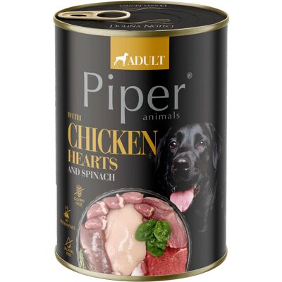 Piper Adult Konzerv Kutyáknak (Csirkeszív és Spenót) - 400 g Piper Adult Konzerv Kutyáknak (Csirkeszív és Spenót) - 400 g