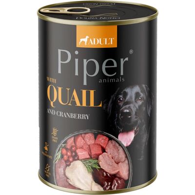 Piper Adult Gabonamentes Konzerv Kutyáknak (Fürj és Áfonya) - 400 g Piper Adult Gabonamentes Konzerv Kutyáknak (Fürj és Áfonya) - 400 g
