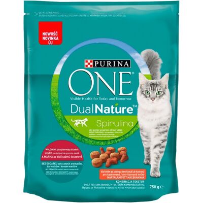 PURINA ONE Dual Nature Spirulina Sterilcat Marhahús sterilizált macskáknak 750 g PURINA ONE Dual Nature Spirulina Sterilcat Marhahús sterilizált macskáknak 750 g