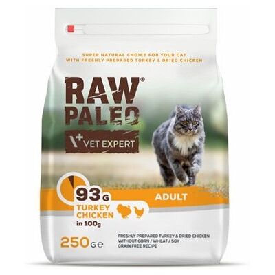 VETEXPERT Raw Paleo Adult Cat Turkey&Chicken felnőtt macskáknak pulyka, csirke 250 g VETEXPERT Raw Paleo Adult Cat Turkey&Chicken felnőtt macskáknak pulyka, csirke 250 g