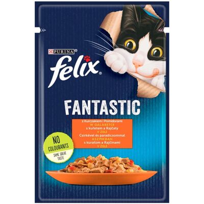 FELIX FANTASTIC Csirke paradicsommal zselében 85g nedves macskatáp FELIX FANTASTIC Csirke paradicsommal zselében 85g nedves macskatáp