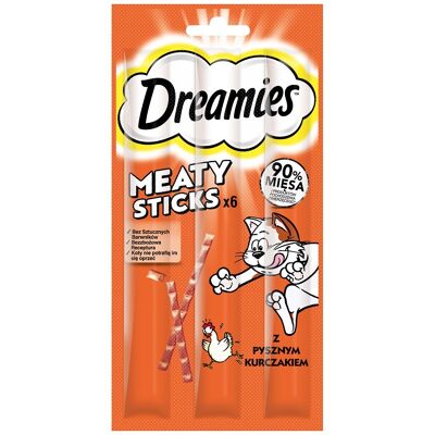 DREAMIES Meaty Sticks pálcika ízletes csirkével felnőtt macskáknak 30 g DREAMIES Meaty Sticks pálcika ízletes csirkével felnőtt macskáknak 30 g