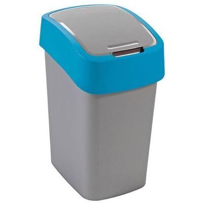 CURVER „FLIP BIN” szemetes, 10 l, ezüst/kék CURVER „FLIP BIN” szemetes, 10 l, ezüst/kék