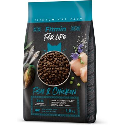 FITMIN Cat For Life Adult Fish and Chicken 1,8 kg felnőtt macskáknak hal és csirke FITMIN Cat For Life Adult Fish and Chicken 1,8 kg felnőtt macskáknak hal és csirke