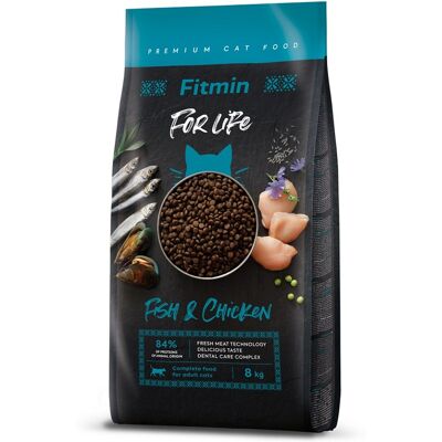 FITMIN Cat For Life Adult Fish and Chicken 8kg - Macskaeledel FITMIN Cat For Life Adult Fish and Chicken 8kg - Macskaeledel