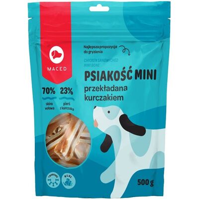 MACED Kutyacsont Mini Csirkével töltve 10 cm 500 g MACED Kutyacsont Mini Csirkével töltve 10 cm 500 g