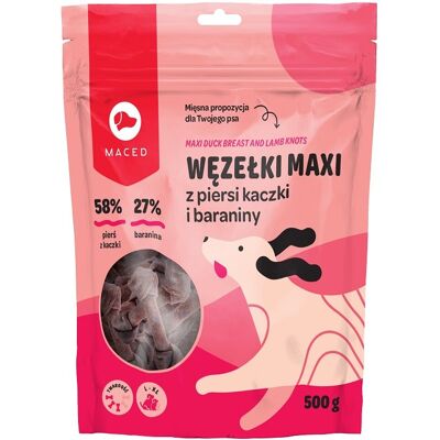 MACED Csomók Maxi kacsamell és birkahús 12,5 cm 500 g MACED Csomók Maxi kacsamell és birkahús 12,5 cm 500 g