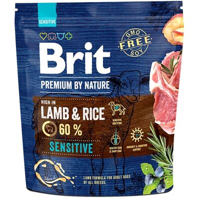 Brit Premium by Nature Érzékeny bárány és rizs száraz kutyaeledel - 1kg Brit Premium by Nature Érzékeny bárány és rizs száraz kutyaeledel - 1kg