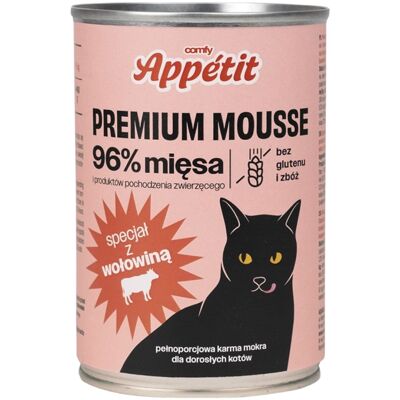 COMFY APPETIT PREMIUM Mousse marhahússal macskáknak 400 g COMFY APPETIT PREMIUM Mousse marhahússal macskáknak 400 g