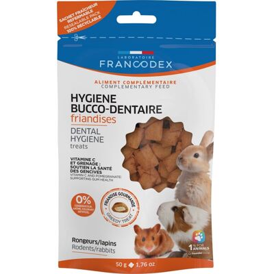 FRANCODEX Szájhigiéniai kezelés rágcsálóknak és nyulaknak 50 g FRANCODEX Szájhigiéniai kezelés rágcsálóknak és nyulaknak 50 g