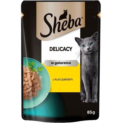 SHEBA Delicacy tasak 85 g nedves teljes értékű eledel felnőtt macskáknak csirkedarabok zselében SHEBA Delicacy tasak 85 g nedves teljes értékű eledel felnőtt macskáknak csirkedarabok zselében