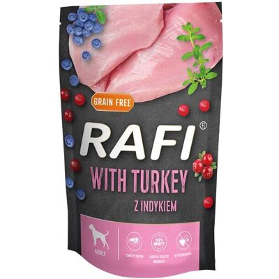 RAFI nedves eledel pulykával, áfonyával és áfonyával kutyáknak 500 g RAFI nedves eledel pulykával, áfonyával és áfonyával kutyáknak 500 g