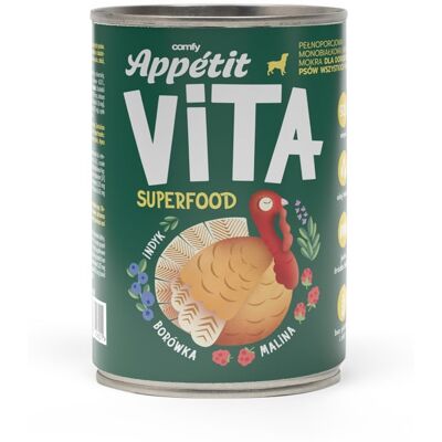COMFY APPETIT VITA Superfood pulyka monoprotein kutyatáp 400g COMFY APPETIT VITA Superfood pulyka monoprotein kutyatáp 400g