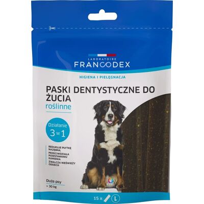 FRANCODEX Rágócsíkok L rossz lehelet ellen 502,5 g/15 db. FRANCODEX Rágócsíkok L rossz lehelet ellen 502,5 g/15 db.