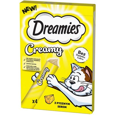 DREAMIES Creamy kiegészítő eledel ízletes sajttal macskáknak 4x10 g DREAMIES Creamy kiegészítő eledel ízletes sajttal macskáknak 4x10 g