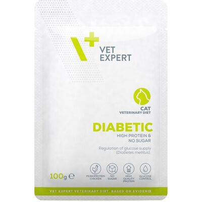 VETEXPERT VET EXPERT Veterinary Diet Cat Diabetic pouch 100 g VETEXPERT VET EXPERT Veterinary Diet Cat Diabetic pouch 100 g