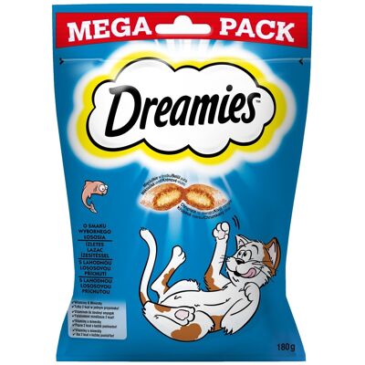 DREAMIES Mega Pack 180g Finom lazac ízű macskaeledel DREAMIES Mega Pack 180g Finom lazac ízű macskaeledel