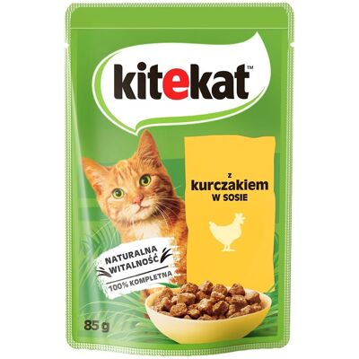KITEKAT Csirke mártásban 85 g felnőtt macskák számára KITEKAT Csirke mártásban 85 g felnőtt macskák számára