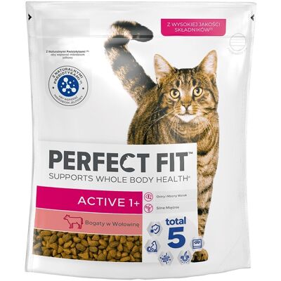 PERFECT FIT (Active 1+) 750g marhahúsban gazdag teljes értékű szárazeledel felnőtt macskák számára PERFECT FIT (Active 1+) 750g marhahúsban gazdag teljes értékű szárazeledel felnőtt macskák számára