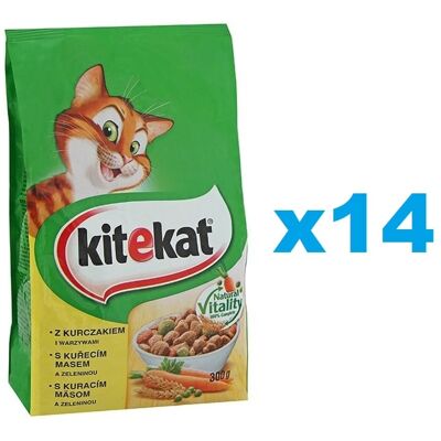 KITEKAT száraz macskaeledel csirkével és zöldséggel 14x300 g KITEKAT száraz macskaeledel csirkével és zöldséggel 14x300 g