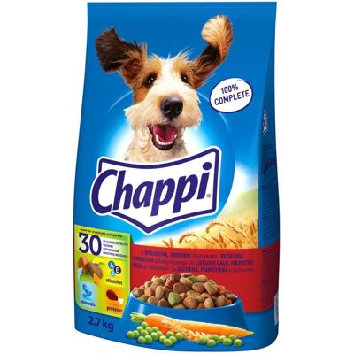 CHAPPI 2,7 kg száraz kutyatáp marhahússal, baromfival és zöldségekkel CHAPPI 2,7 kg száraz kutyatáp marhahússal, baromfival és zöldségekkel